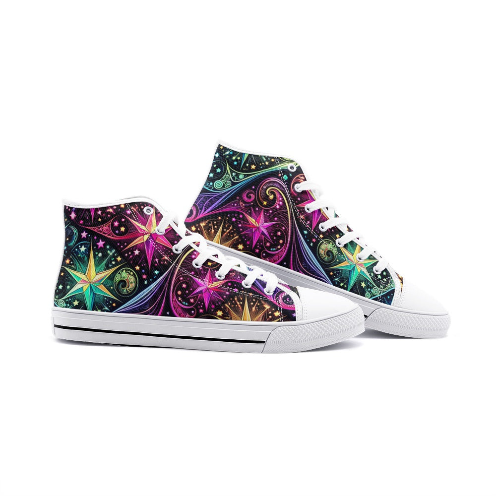 Crypto Cosmos High Top White Toe Canvas Shoes