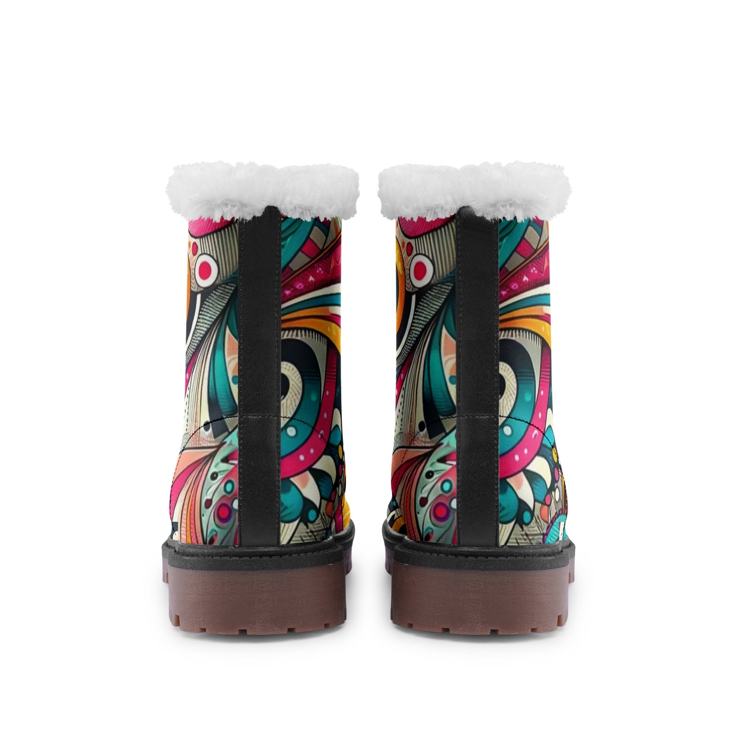 Vibrant Mosaic Lace Up Winter Chukka Boots