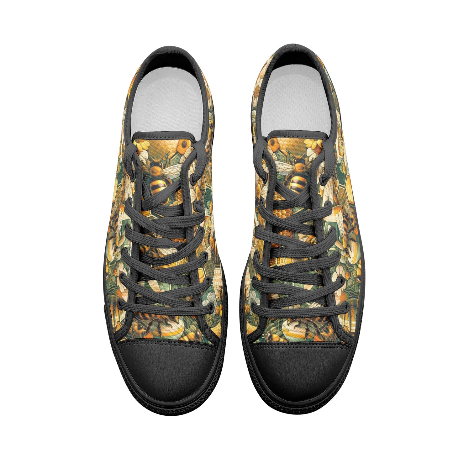 Beekeepers Bloom White Toe Canvas Low Tops