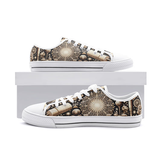 Historical Tapestry White Toe Canvas Low Tops