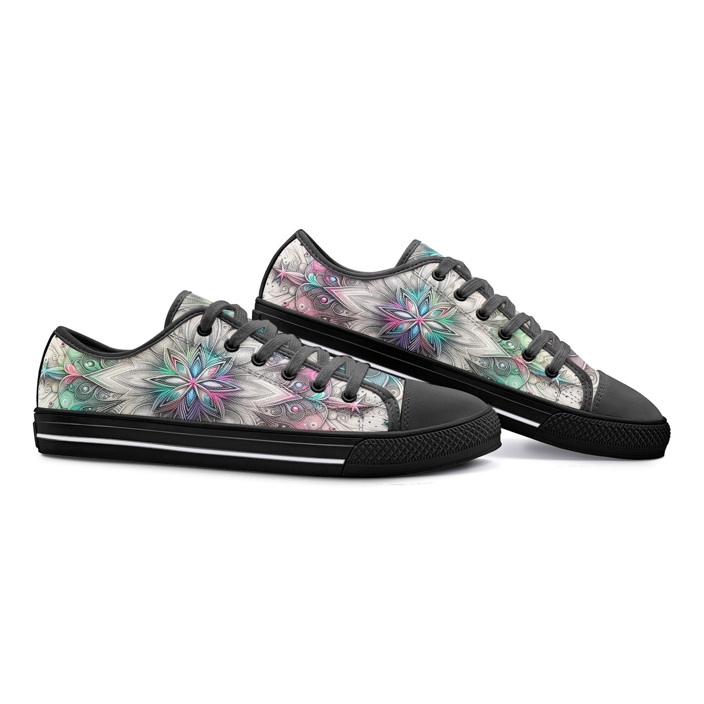 Galactic Glow White Toe Canvas Low Tops