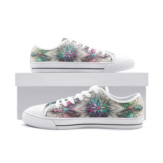 Galactic Glow White Toe Canvas Low Tops
