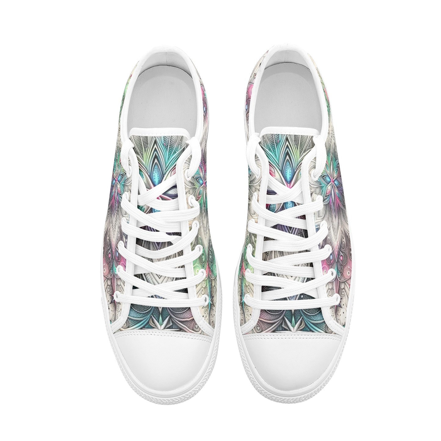 Galactic Glow White Toe Canvas Low Tops