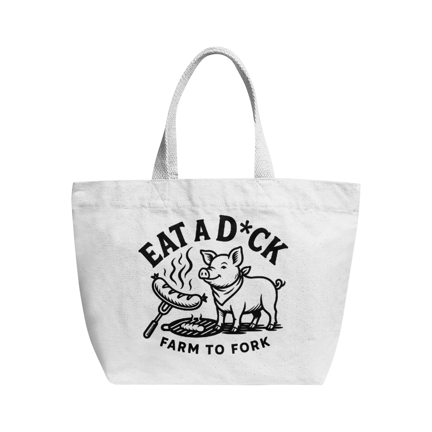 “Eat a Dick” – Farm-to-Table Canvas Tote ft. Dick the Pig (Large)