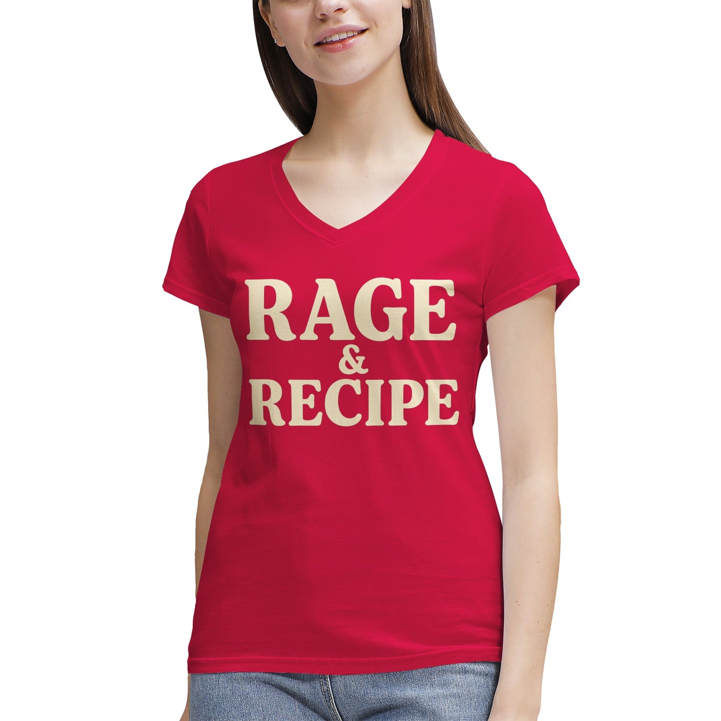 RAGE & RECIPE – Women’s V-Neck T-Shirt