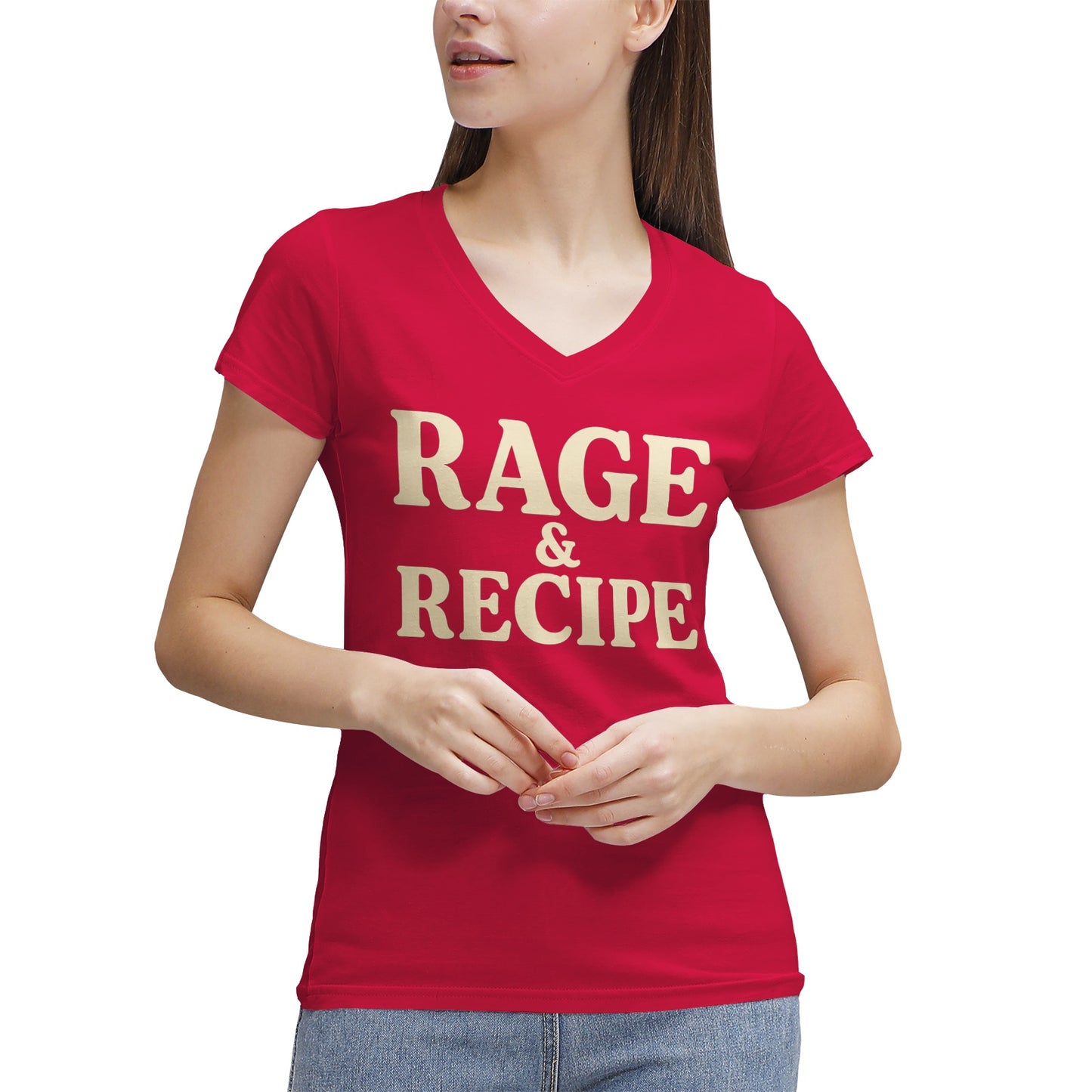 RAGE & RECIPE – Women’s V-Neck T-Shirt