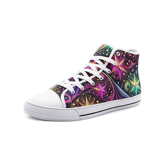 Crypto Cosmos High Top White Toe Canvas Shoes