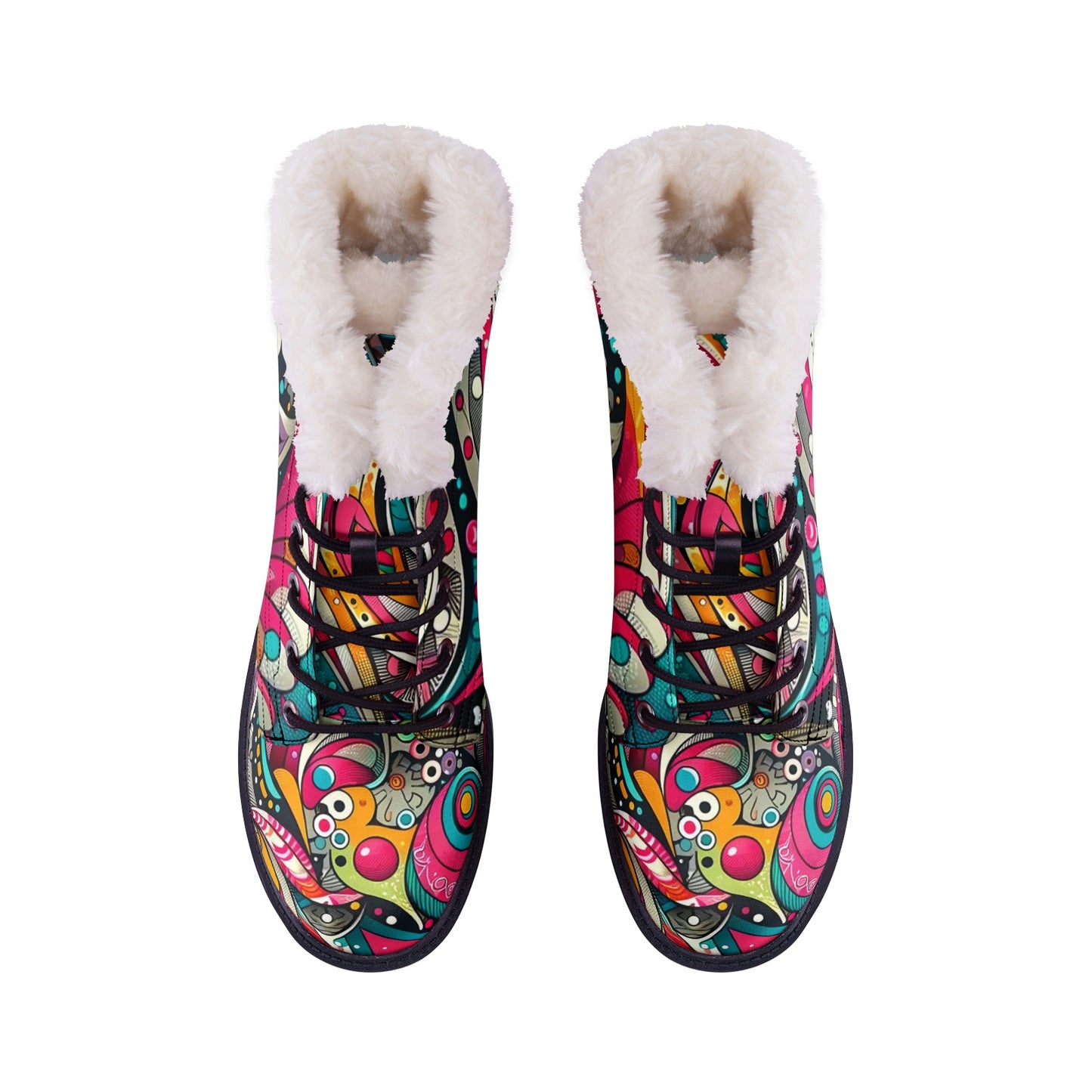 Vibrant Mosaic Lace Up Winter Chukka Boots