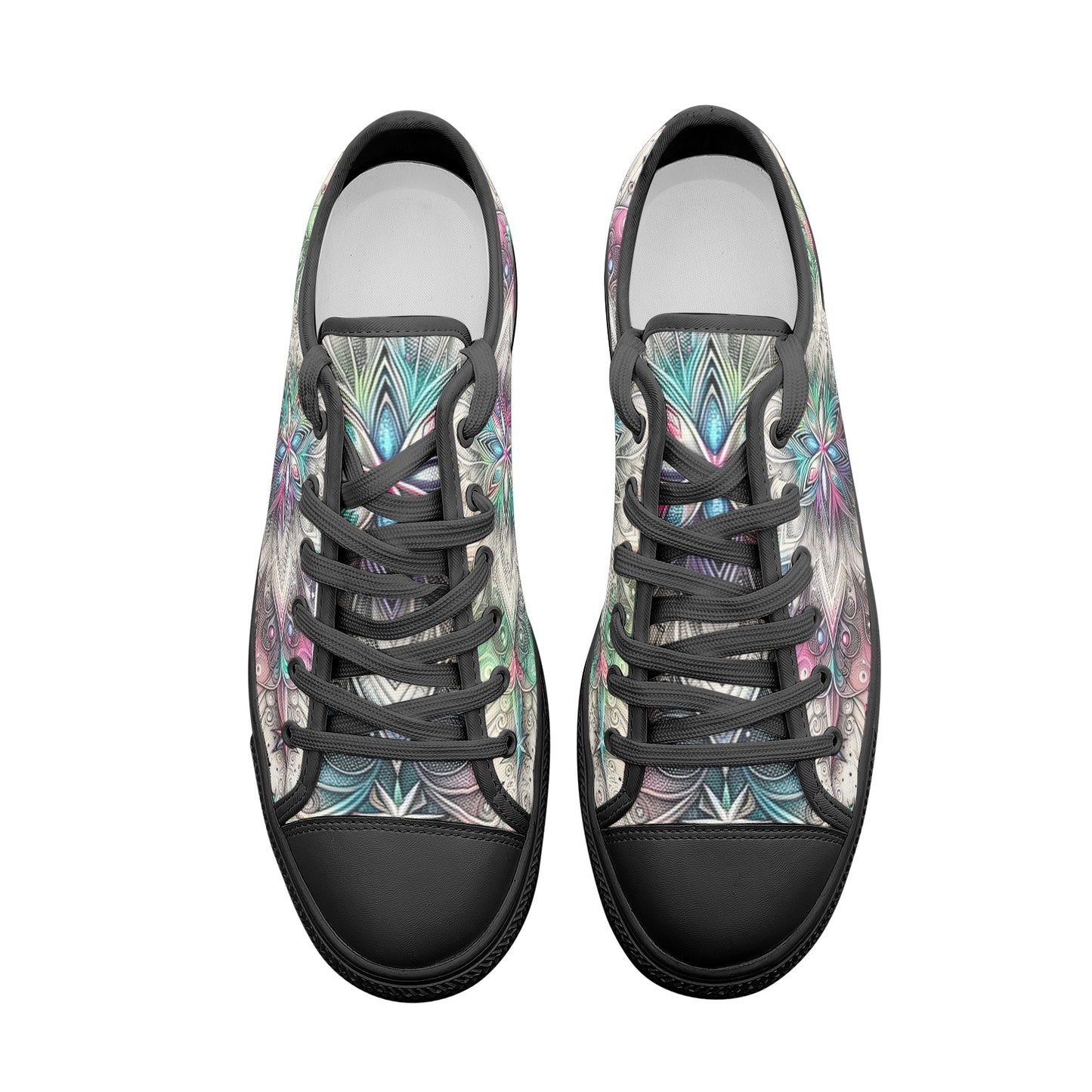 Galactic Glow White Toe Canvas Low Tops